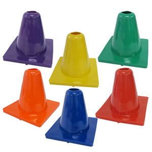 Set of 6 flexible vinyl cones