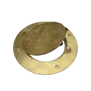 Spalding brass locking cover plate for floating floor