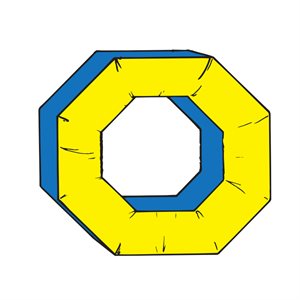 Octagonal donut, 18" (46 cm) wide
