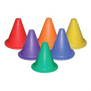 Set of 6 flexible PVC cones 7" (18cm)
