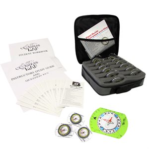 Orienteering instructor's kit with 12 compasses