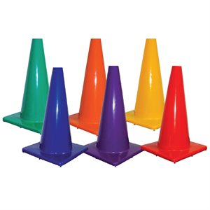 Set of 6 poly vinyl cones - 12" (30 cm)