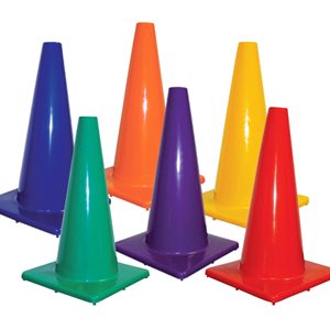 Set of 6 poly vinyl cones - 18" (46 cm)