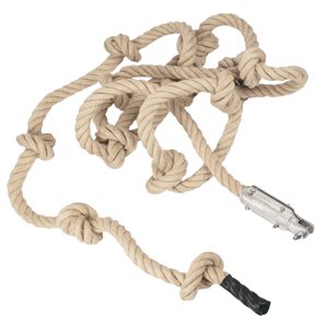 Climbing rope with knots
