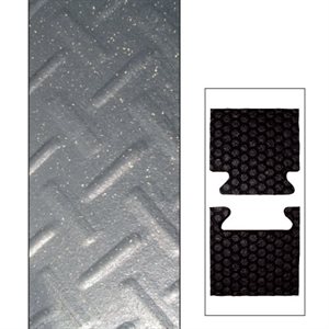Black recycled rubber tile Interlock ergobridge texture ¾" (1.9 cm) thick