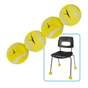 Chair glides made of tennis balls 