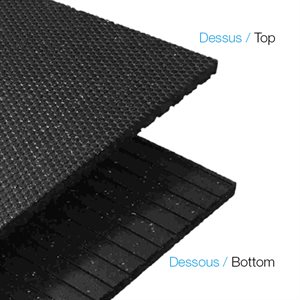 Black recycled rubber tile Beehive texture standard model, ¾" (1.9 cm) thick