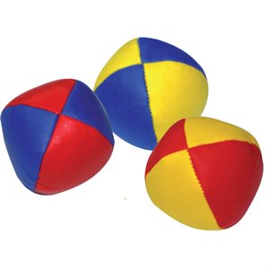 Set of 3 juggling balls with multicolor panels