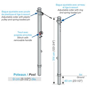 Outdoor posts, 3.5" (9 cm)