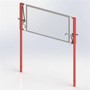 Poteaux de volleyball en aluminium, réglage télescopique, 7,5 cm (3"), 2 treuils