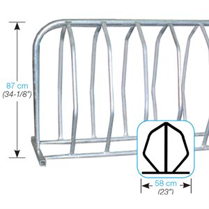 Bicycle rack, GALVANIZED steel, 18 spaces 