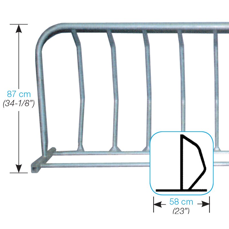 Bicycle rack, PAINTED steel or GALVANIZED, 6 spaces